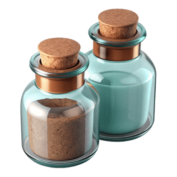 wonderful vintage Glass Storage Jars with Bamboo Lids Isolated original png