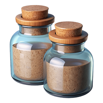stunning abstract Glass Storage Jars with Bamboo Lids Isolated png