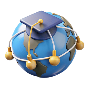 vibrant traditional Global Education Network Map Isolated authentic png