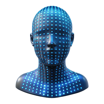 wonderful vintage Glowing Binary Code Forming Human Face Silhouette Transparent authentic png
