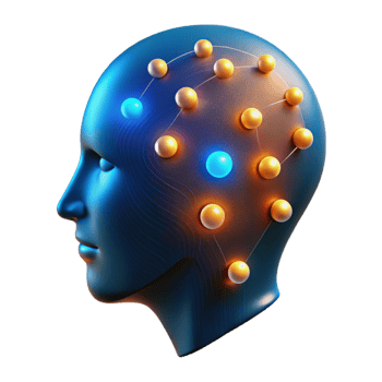 elegant minimalist Glowing Data Points Forming Human Head Silhouette Cutout genuine png
