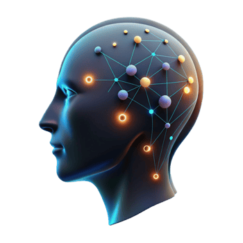 wonderful abstract Glowing Data Points Forming Human Head Silhouette Cutout detailed png