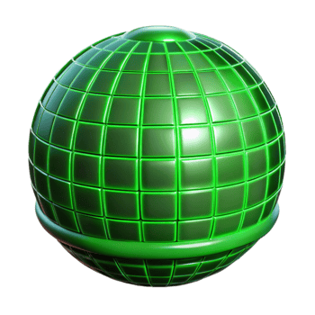 magnificent classic Glowing Green Vr Grid Isolated on Transparent Background high quality png