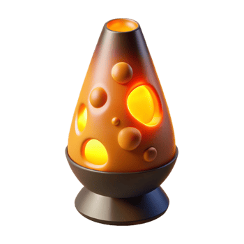 vibrant minimalist Glowing Lava Lamp Molten Wax Isolated premium png
