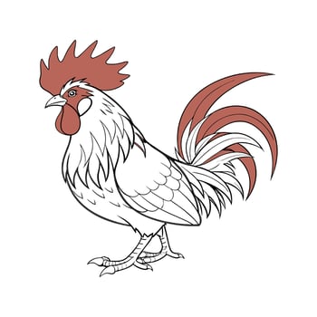 Charming Polish Chicken Realistic Color Illustration vector
