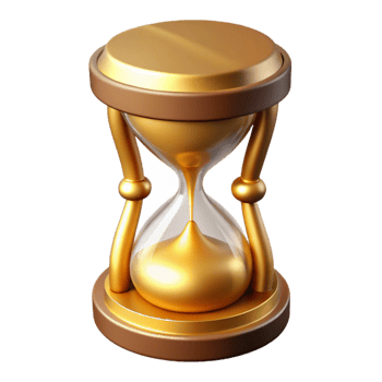 vibrant abstract Golden Hourglass Side View Isolated original png