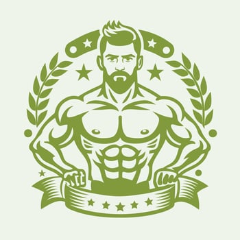 Flat Illustration of a Fit Man in a Trendy Fitness Gym Environment vector