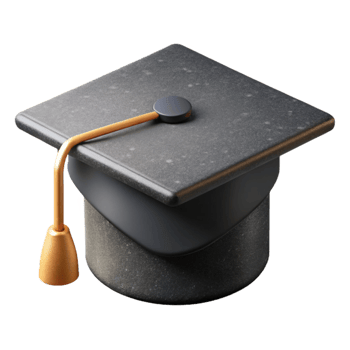 elegant classic Graduation Cap Icon Isolated Black detailed png