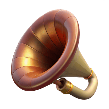 serene modern Gramophone Horn Detailed Isolated on Transparent Background exclusive png