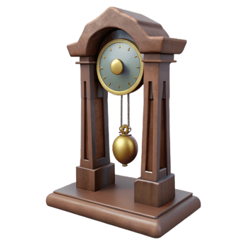 magnificent vintage Grandfather Clock Pendulum Swinging Transparent Background premium png