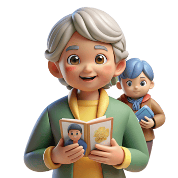elegant classic Grandmother Sharing Memories with Family Transparent Background professional png