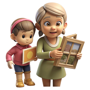 extraordinary classic Grandmother Showing Granddaughter Old Photos Isolated high resolution png