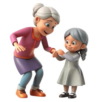 stunning contemporary Grandmother Teaching Granddaughter to Sew Transparent Background genuine png