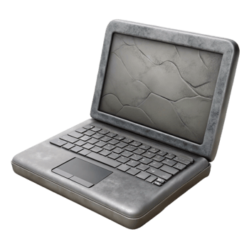 serene artistic Gray Laptop with Closed Screen Cutout original png