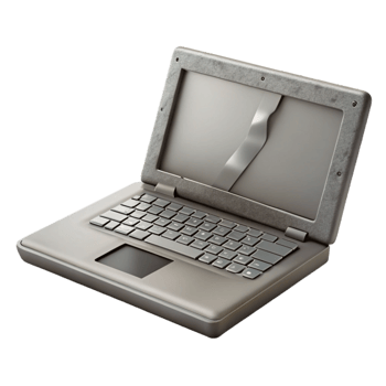 impressive vintage Gray Laptop with Open Screen Cutout genuine png