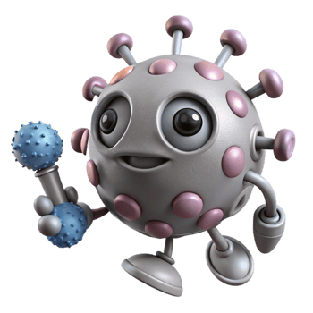 impressive creative Gray Nanobot Repairing Cell Isolated Transparent Background premium png
