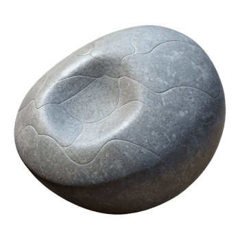 beautiful modern Gray River Stone Cutout with Rounded Shape authentic png