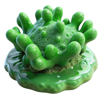 magnificent classic Green Algae Growth in Water Close Up Cutout premium png