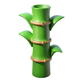 stunning modern Green Bamboo Stalk Cutout Isolated with Segmented Shape png