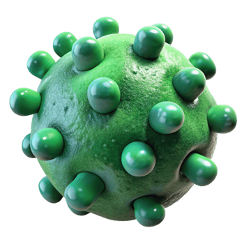 elegant vintage Green Artificial Life Form Microscopic View Transparent Background png