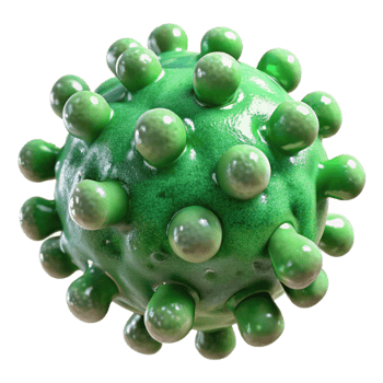 wonderful traditional Green Artificial Life Form Microscopic View Transparent Background premium png