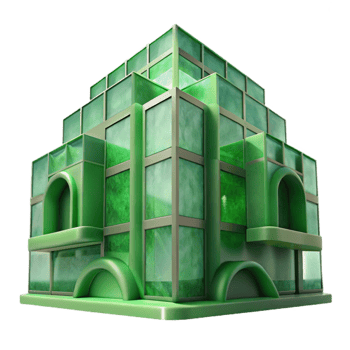 serene abstract Green Building Abstract Form Transparent Background Element genuine png