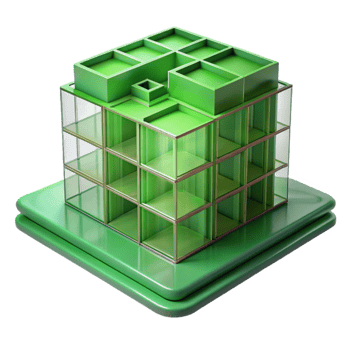 magnificent contemporary Green Building Cross Section Transparent Background high quality png