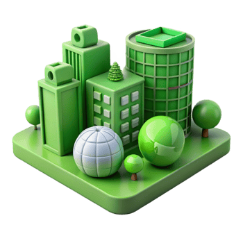 impressive creative Green Building Technologies for Sustainable Cities Transparent Background high resolution png