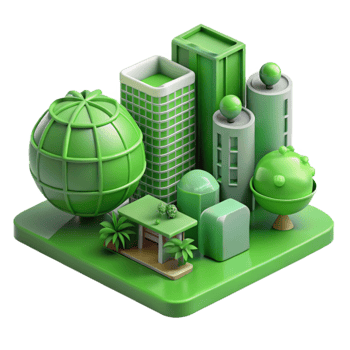 elegant artistic Green Building Technologies for Sustainable Cities Transparent Background exclusive png