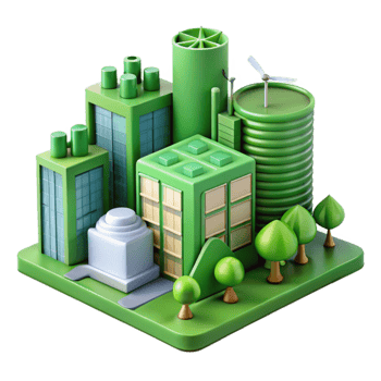elegant contemporary Green Building Technologies for Sustainable Cities Transparent Background premium png