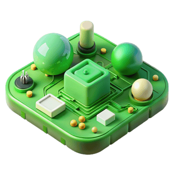 extraordinary modern Green Circuitry Mindscape with Soft Lighting original png