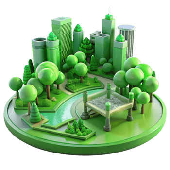serene creative Green City Park Landscape Transparent high quality png