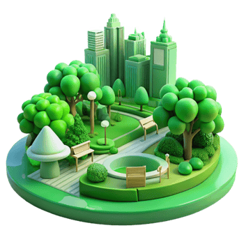 impressive creative Green City Park Landscape Transparent exclusive png