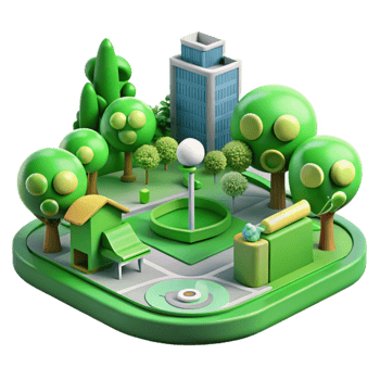 magnificent minimalist Green City Park with Ai Monitoring System Transparent high quality png
