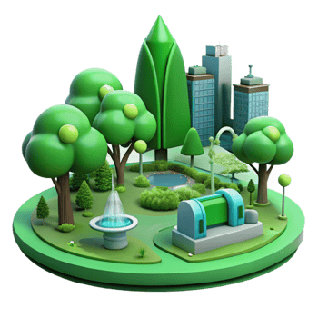 wonderful classic Green City Park with Ai Monitoring System Transparent genuine png