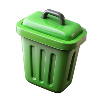 elegant contemporary Green Compost Bin Icon Cutout on Transparent Background genuine png