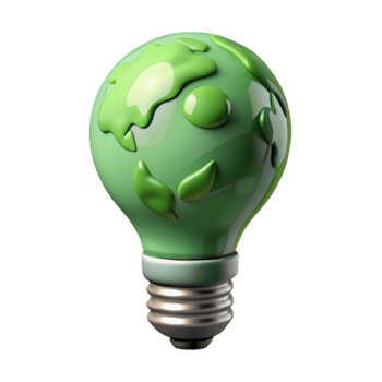 elegant vintage Green Eco Friendly Lightbulb Cutout with Transparent Background genuine png
