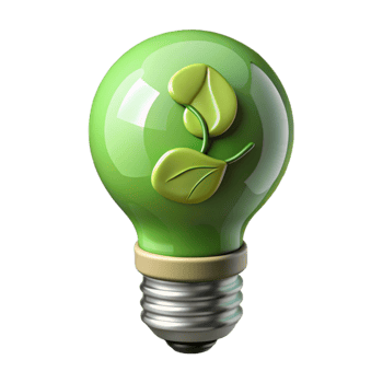 wonderful abstract Green Eco Friendly Lightbulb Cutout with Transparent Background detailed png