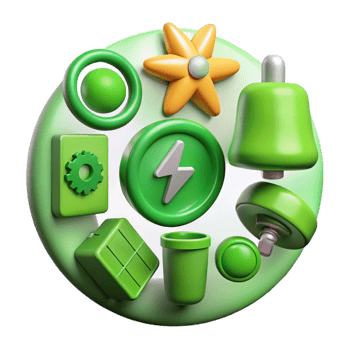 dramatic artistic Green Energy Concept Icons Set Transparent high resolution png