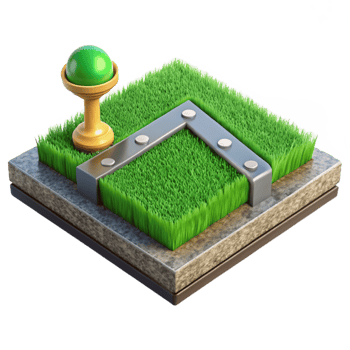 elegant classic Green Grass Patch on City Sidewalk Isolated exclusive png