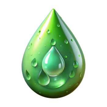 serene artistic Green Holographic Meadow Cutout with Dewdrop Detail Transparent Background genuine png