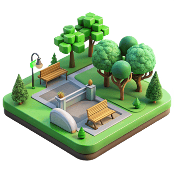 stunning abstract Green Infrastructure Projects Isolated Park Scene genuine png