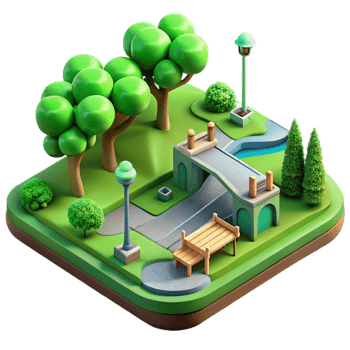 elegant abstract Green Infrastructure Projects Isolated Park Scene genuine png