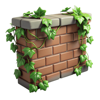 impressive contemporary Green Ivy Climbing Brick Wall Cutout professional png