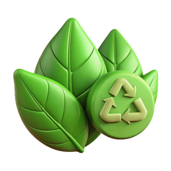wonderful creative Green Leaves and Recycle Symbol Transparent Background professional png