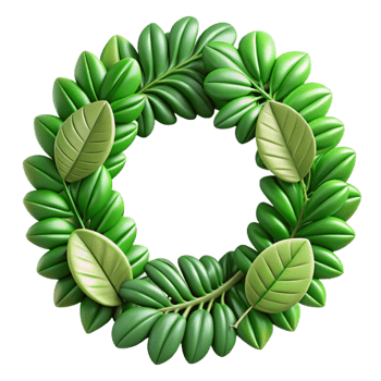 stunning traditional Green Leaves Border Frame Transparent Background genuine png