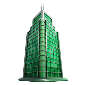 impressive classic Green Skyscraper Low Angle View Isolated genuine png