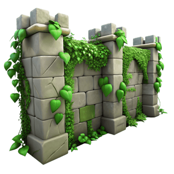 stunning vintage Green Vines Covering City Wall Isolated detailed png