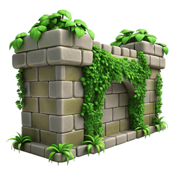 beautiful artistic Green Vines Covering City Wall Isolated genuine png