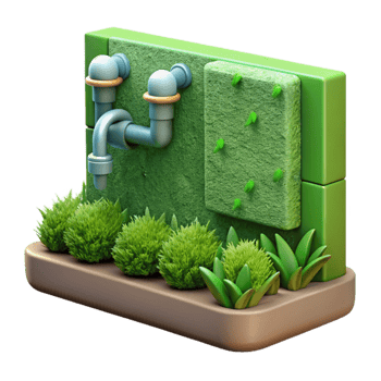 elegant abstract Green Wall with Integrated Seating Cutout Modern Design exclusive png